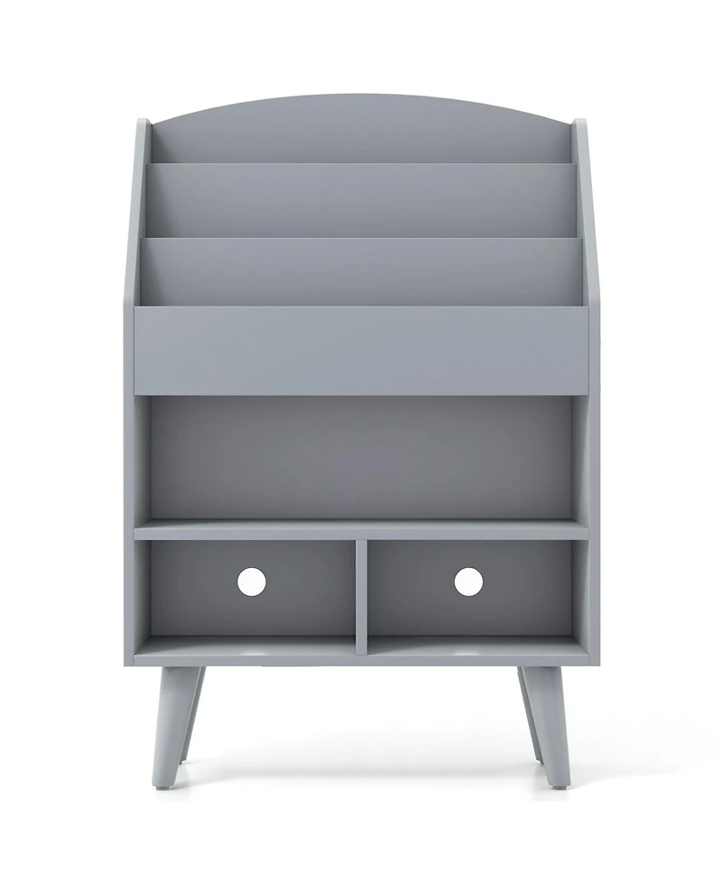 Kids Bookshelf with Open Compartment for Toddlers Easy Access to Books and Toys
