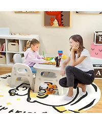 Kids Activity Table and Chair Set with Montessori Toys for Preschool Kindergarten Learning Fun