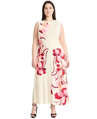 Maggy London Plus Size Floral-Print Maxi Dress