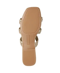 Bandolino Women's Sumer Woven Caged Flat Slide Sandals