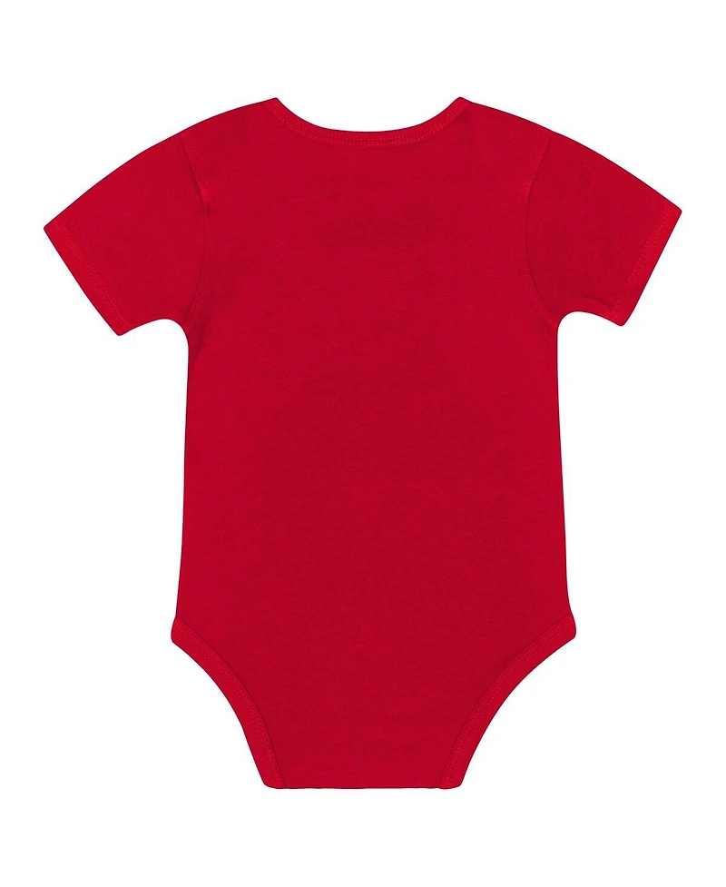 Outerstuff Baby Boys and Girls Kansas City Chiefs Dynamic Duo Bodysuit, Bib Knit Hat Set