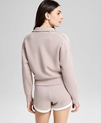 And Now This Women's Johnny Collar Scuba Top, Exclusively at Macy's