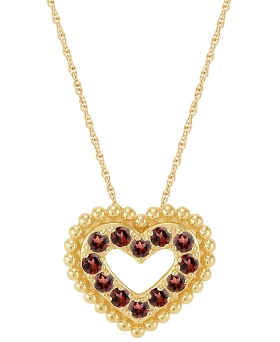 Macy's Amethyst (3/4 ct. t.w.) Heart Pendant Necklace in 14k Gold Over Sterling Silver, 16" + 2" extender (Also Available in Amethyst)