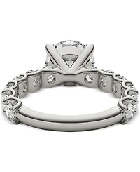 Charles & Colvard Moissanite Solitaire Trellis-Set Side Stone Ring (3-3/4 ct. t.w.) 14k White Gold