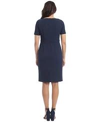 London Times Women's Side Tie-Neck Sheath Dress