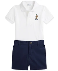 Polo Ralph Lauren Baby Boys Mesh Shirt & Chino Short Set
