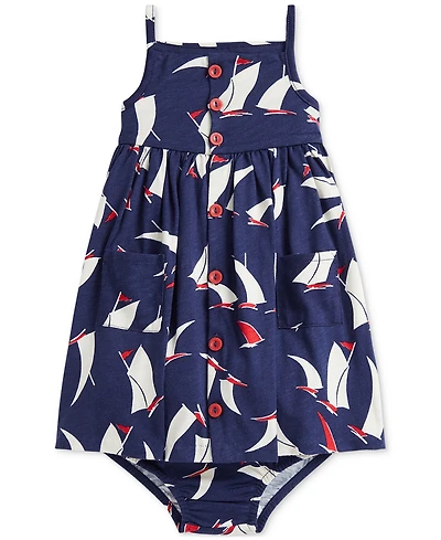 Polo Ralph Lauren Baby Girls Sailboat-Print Jersey Dress