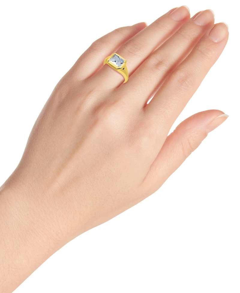 Giani Bernini Cubic Zirconia Bezel Solitaire Ring Sterling Silver, Exclusively at Macy's (Also Available 18k Gold-Plated Silver)