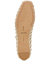Dolce Vita Women's Rains T-Strap Woven Mary Jane Flats