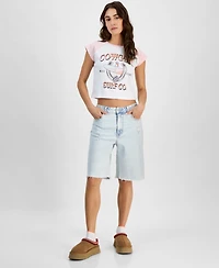 Juniors' High-Rise Baggy Denim Jorts