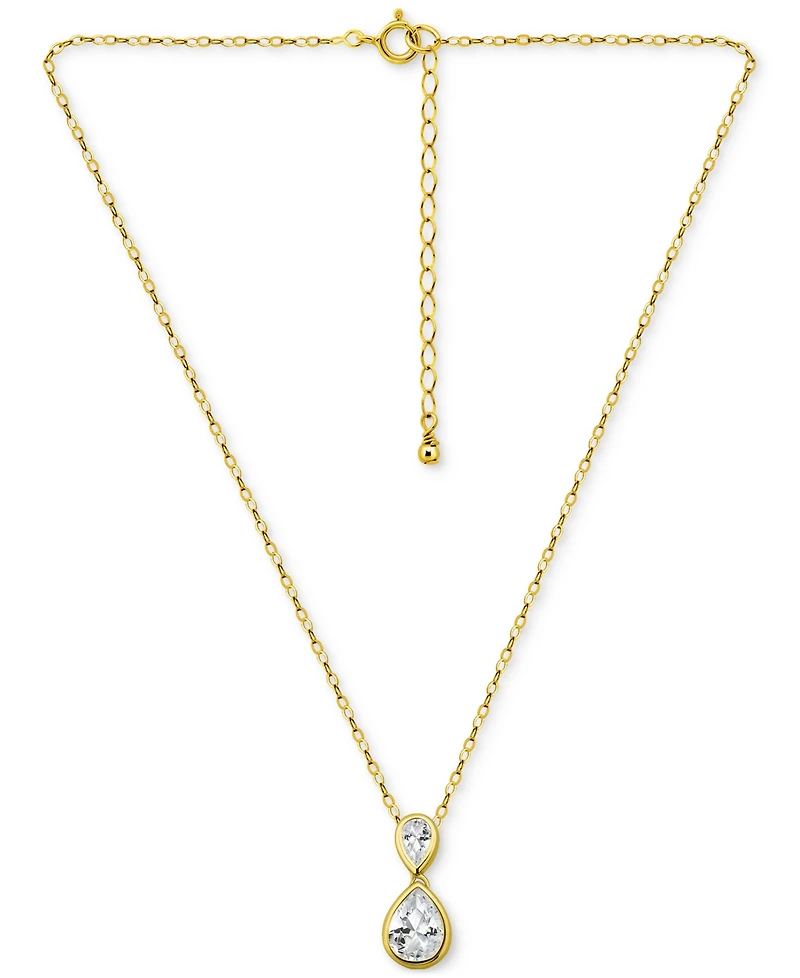 Giani Bernini Cubic Zirconia Pear Pendant Necklace (3-3/4 ct. t.w.) Sterling Silver, 16" + 2" extender