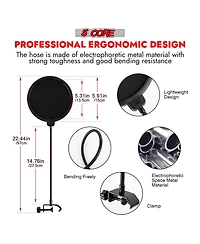 5 Core Recording Microphone Podcast Bundle • Professional Condenser Cardioid Mic Kit • w Boom Arm Rm 8 Bg