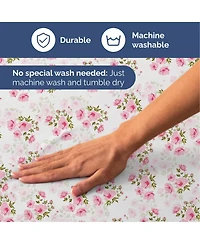 4 Piece Microfiber Floral Sheet Set