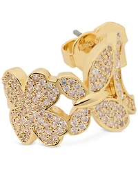 Kate Spade New York Lucky Charm Gold-Tone Crystal Huggie Hoop Earrings