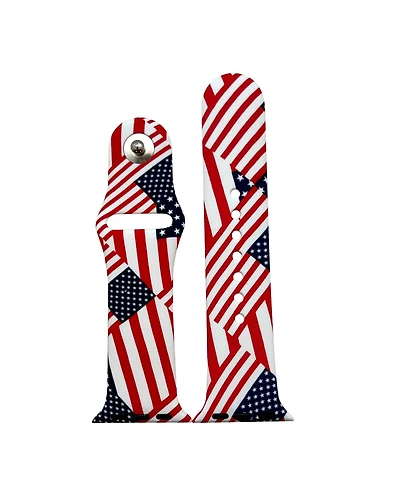 Olivia Pratt American Flag Printed Silicone Apple Watch Band