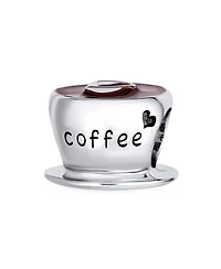 Bling Jewelry Red Cz Heart Coffee Cup Charm Bead Sterling Silver European Bracelets