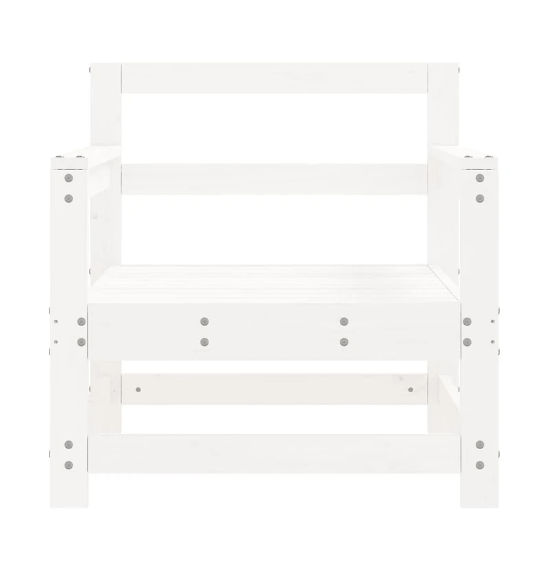 Patio Chairs 2 pcs White Solid Wood Pine