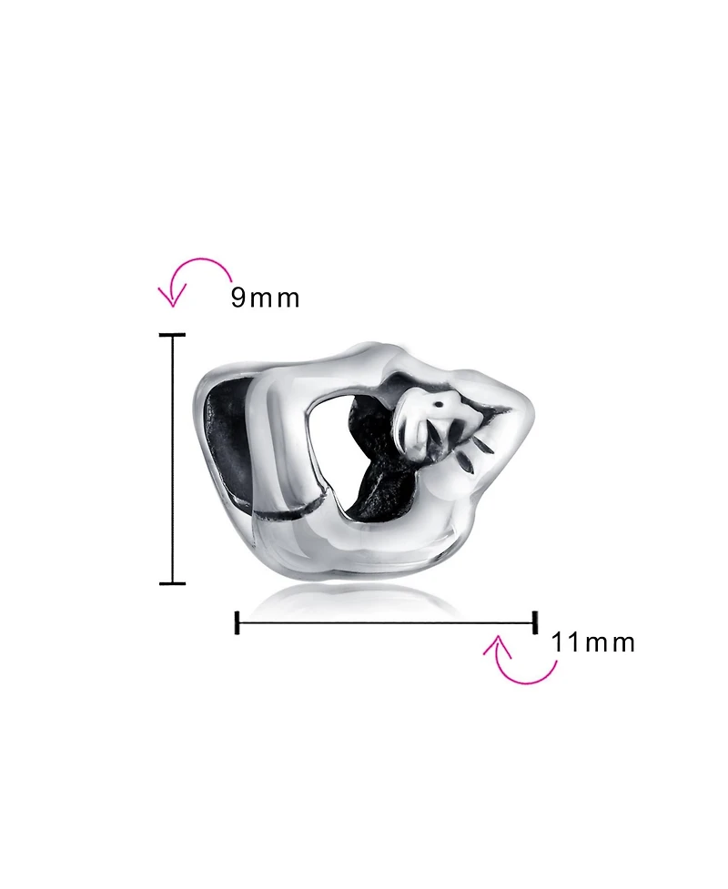 Bling Jewelry Yogi Gymnastics Yoga Pose Charm Bead Sterling Silver European Bracelet