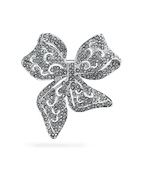 Bling Jewelry Victorian Style Crystal Fashion Brooch Pin Silver Plated