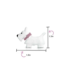 Bling Jewelry Large Statement Blue or Pink Crystal Dog Brooch Pin Silver Tone 1.3 Inch