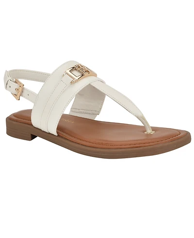 Tommy Hilfiger Women's Carree T-Strap Flat Sandals