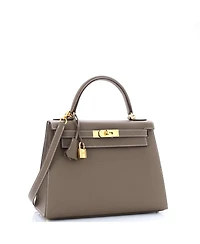 Pre-Owned HERMES Kelly 28 Handbag Epsom with Gold Hardware