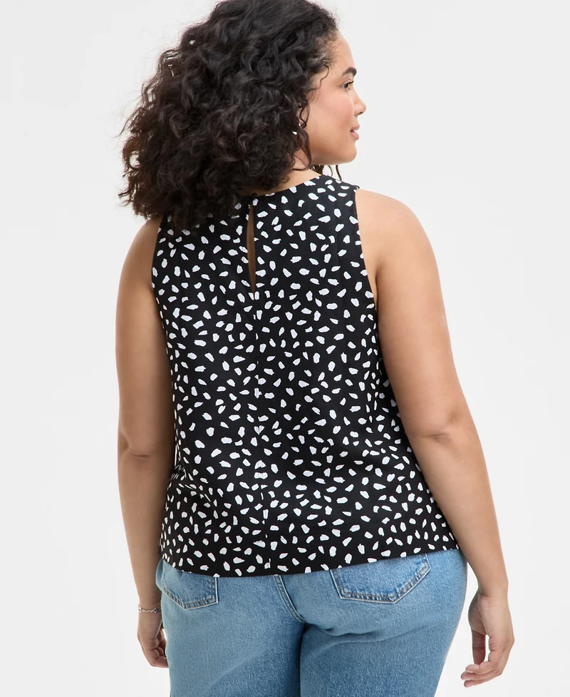 On 34th Trendy Plus Paint Dot Sleeveless Top, Exclusively at Macy's