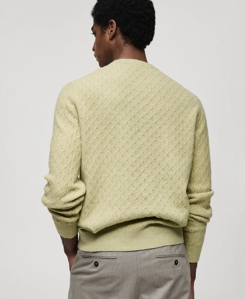 Mango Men's Slim-Fit Braided Knit Sweater