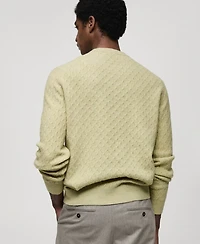 Mango Men's Slim-Fit Braided Knit Sweater