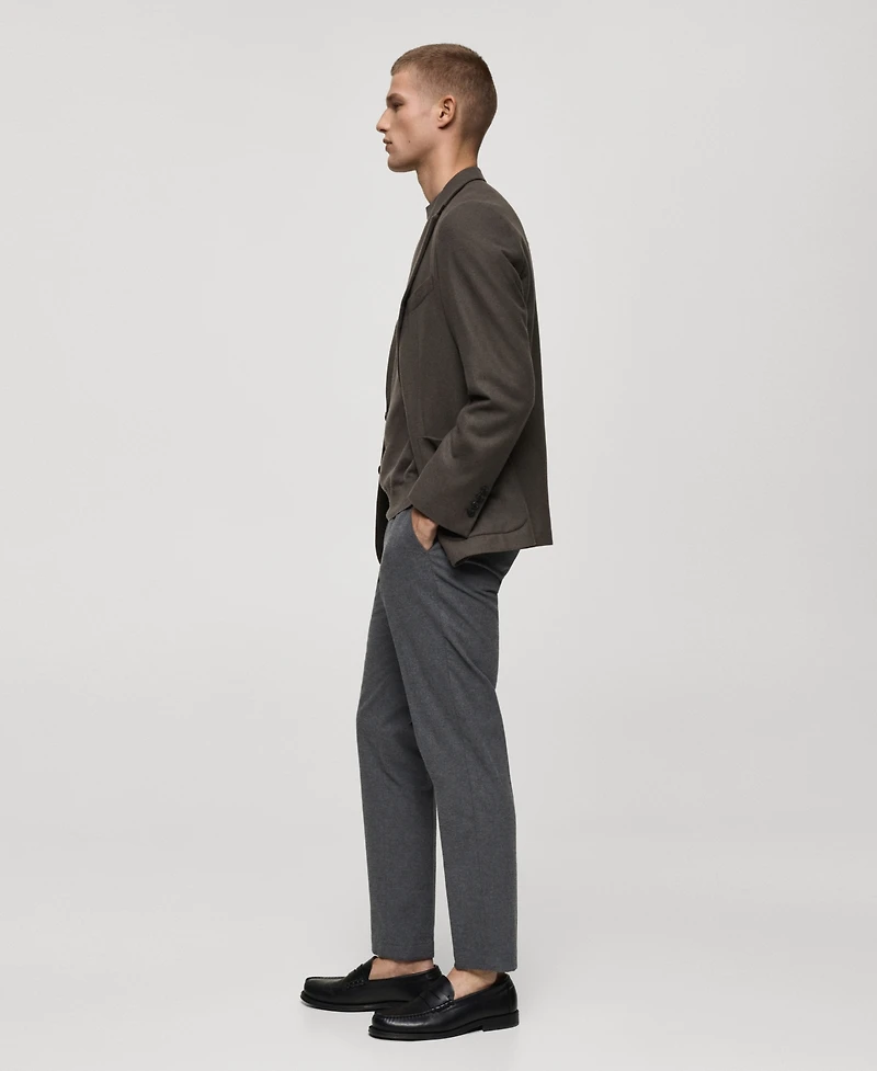 Mango Men's Regular-Fit Flannel Trousers