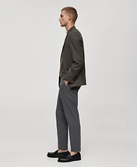 Mango Men's Regular-Fit Flannel Trousers