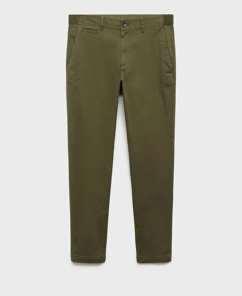 Mango Men's Slim-Fit Tapered Crop Chino Pants