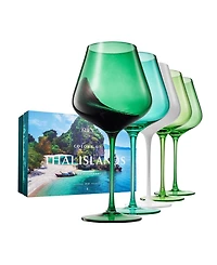 The Wine Savant Colors of Thai Island Beaches Wine Glasses, Set of 5