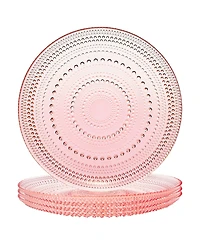 The Wine Savant Glass Hobnail Colored Plates, Set of 4