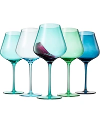 The Wine Savant Colors of Hawaii Beach Wine Glasses, Set of 5