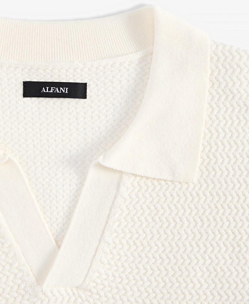 Alfani Men's Textured Polo Shirt, Exclusively at Macy's