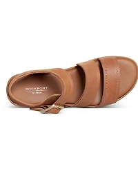 Rockport Women's Anala Strappy Open Toe Casual Wedge Sandals