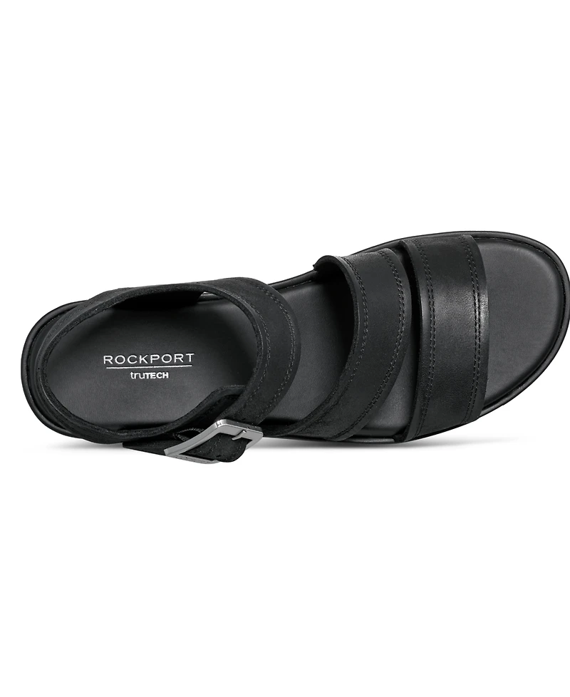 Rockport Women's Anala Strappy Open Toe Casual Wedge Sandals