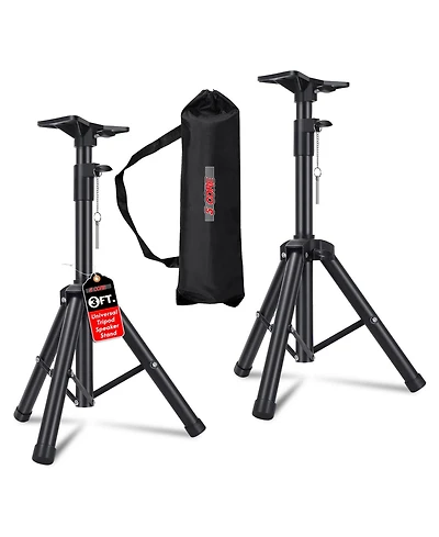 5 Core Speaker Stand Tripod Tall Adjustable 36 Inch Dj Pole Mount Studio Monitor Stands