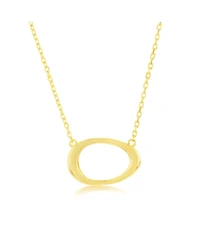 Sterling Silver, Open Oval Necklace
