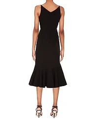 Shani Women's Laser Cut Flounce-Hem Midi Dress
