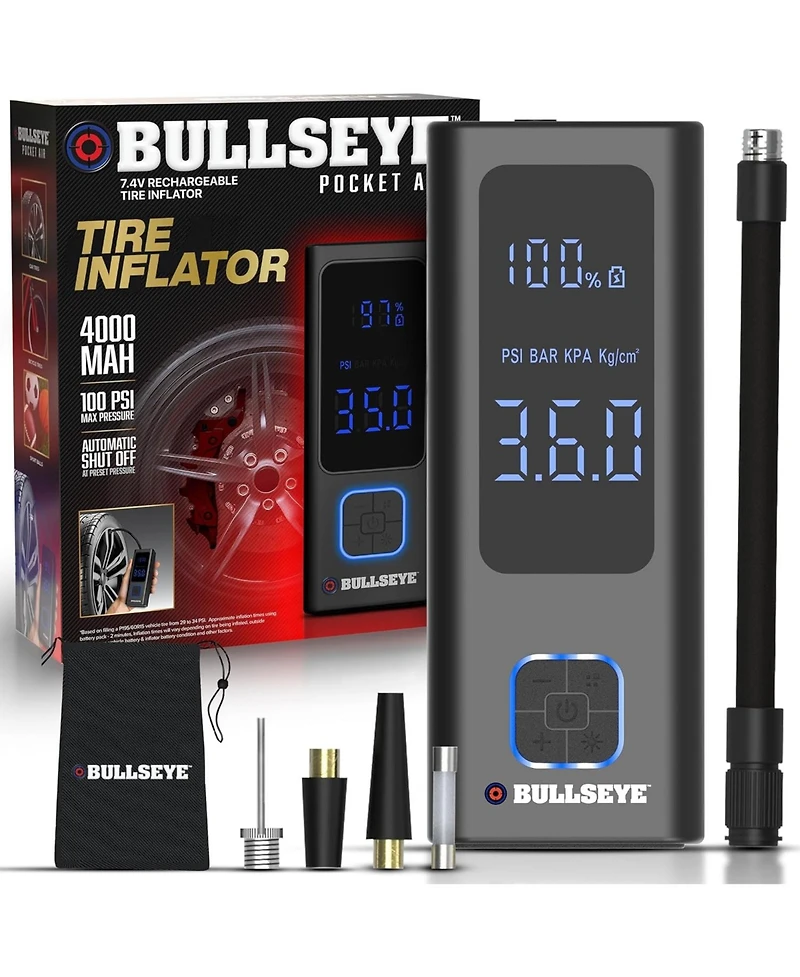 Pocket Air 4000mAh Electric Portable Rechargeable Tire Inflator Air Compressor