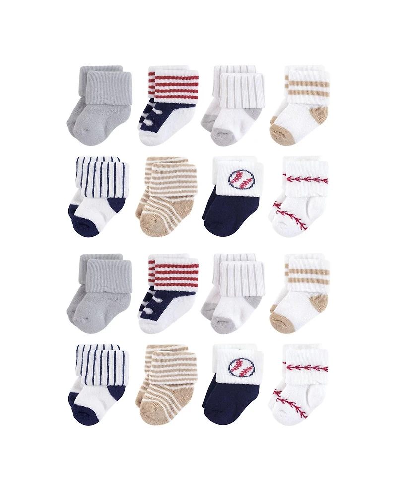 Little Treasure Baby Boys 16-Count Cozy Terry Socks