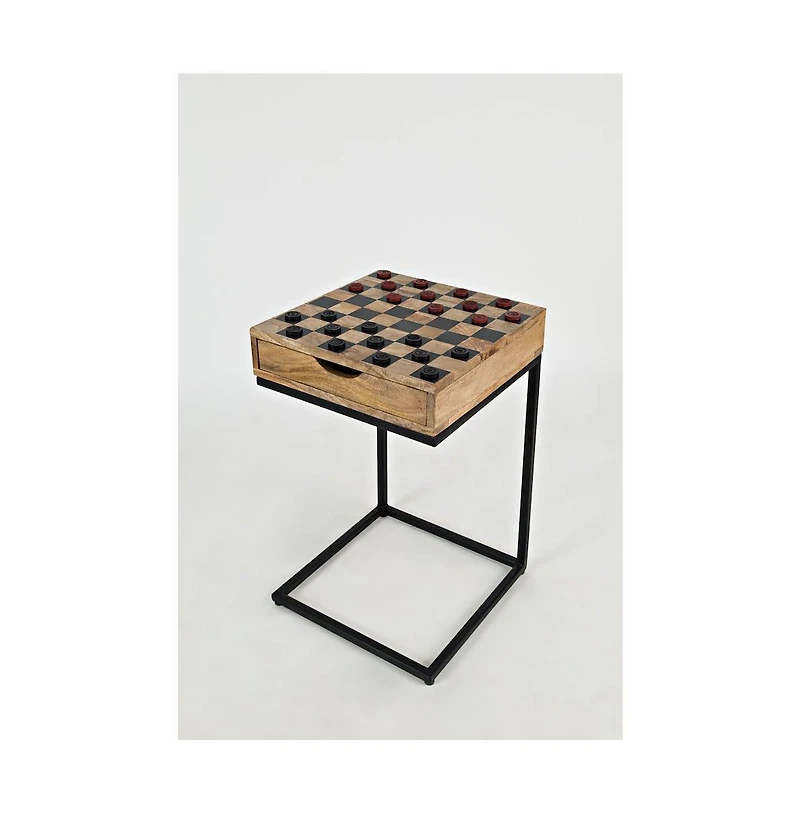 Jofran Global Archive Checkerboard C-Table, Natural Brown