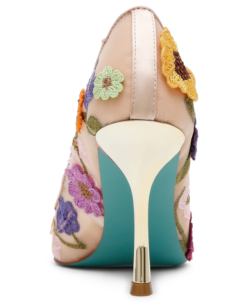 Betsey Johnson Women's Aimey Floral Applique Mesh Pumps