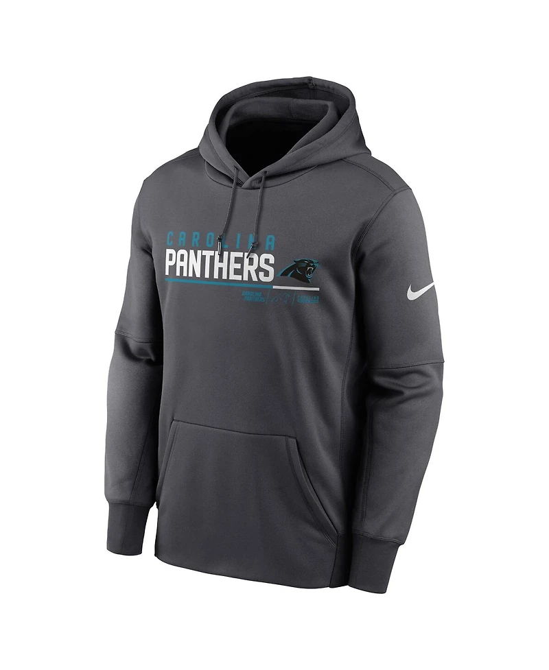 Nike Men's Anthracite Carolina Panthers Prime Logo Name Split Pullover Hoodie