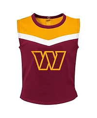 Outerstuff Girls Toddler Burgundy Washington Commanders Three-Piece Spirit Cheer Cheerleader Set