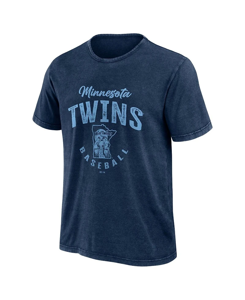 Fanatics Men's Navy Minnesota Twins Cooperstown Collection Washed T-Shirt