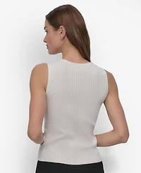 Dkny Women's Ribbed Sleeveless Crewneck Sweater