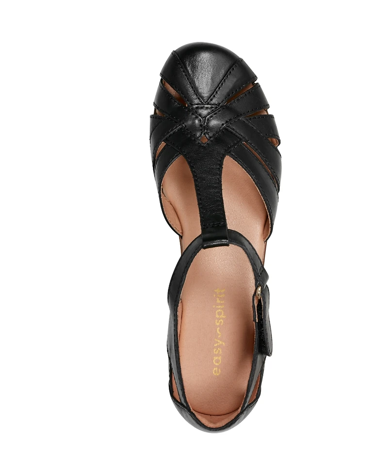 Easy Spirit Women's Darlyn T-Strap Woven Flats